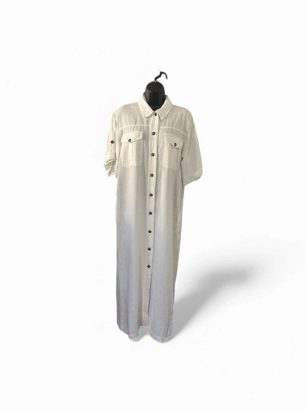 Zara Linen Shirt Dress Women’s XS Maxi Coastal Prep Vacation Travel Resort Wear